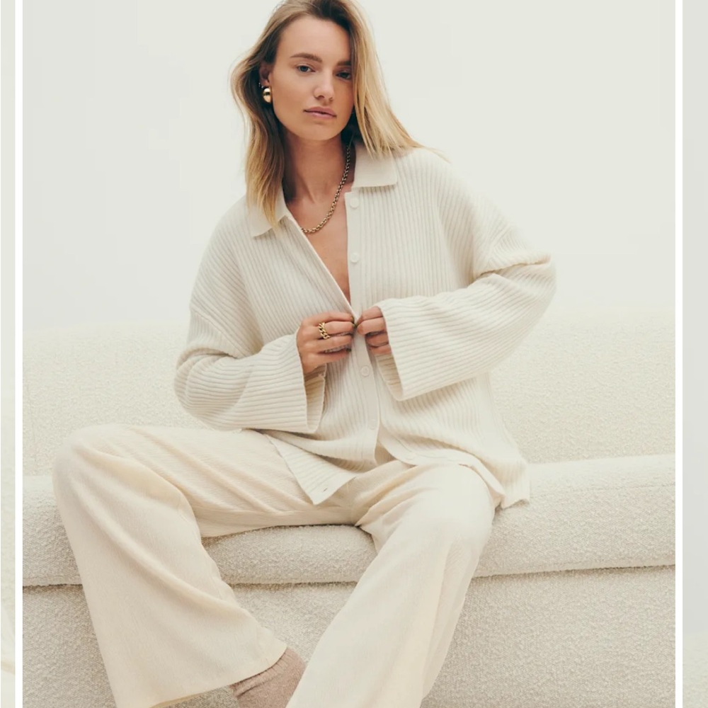 Reformation Fantino Cream Cardigan